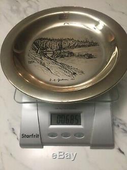 Franklin mint 8 Sterling Silver Plate with Real Wooden Box