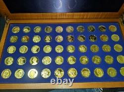 Franklin mint Founding Fathers Sterling Silver coated in 24kt gold 50 coins