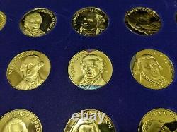 Franklin mint Founding Fathers Sterling Silver coated in 24kt gold 50 coins