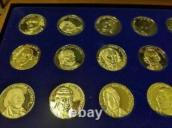 Franklin mint Founding Fathers Sterling Silver coated in 24kt gold 50 coins