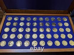 Franklin mint Founding Fathers Sterling Silver coated in 24kt gold 50 coins