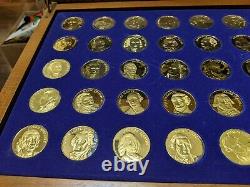 Franklin mint Founding Fathers Sterling Silver coated in 24kt gold 50 coins