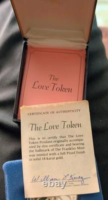 Franklin mint Sterling / COA the love token Proof finish Sterling silver / Box