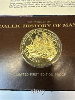 Franklin mint silver Medal 2 Ounces Sterling With 24k Gold Overlay Constitution
