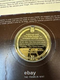 Franklin mint silver Medal 2 Ounces Sterling With 24k Gold Overlay Constitution