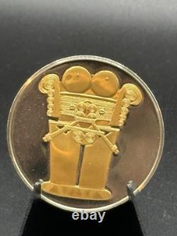 Frankling Mint Silver 1977 El Museo Del Oro ADORNO HOMBRE Y TOCADO CON HONGOS