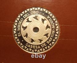 Frankling Mint Silver 925 GP COIN 1977 El Museo Del Oro CABEZADE BASTON AGUILA