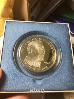 GEM PROOF PANAMA 1971 Twenty Balboas 129 gr, 925 SILVER, COA, ORIGINAL PACKAGE
