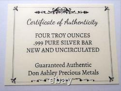 GIFT 1 -2025-4oz Silver Proof Ben Franklin $100 BILL BAR+AT HLDR+BLUE V CS+COA