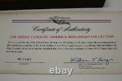 Great Flags Of America Mini-Ingot Collection Franklin Mint Complete Set