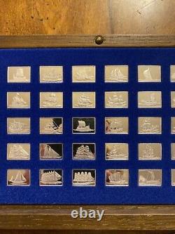 Great Sailing Ships Of History Franklin Mint 50 Bars Sterling Silver Ingot Set