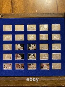 Great Sailing Ships Of History Franklin Mint 50 Bars Sterling Silver Ingot Set