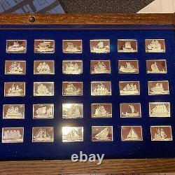 Great Sailing Ships Of History Franklin Mint 50 Bars Sterling Silver Ingot Set