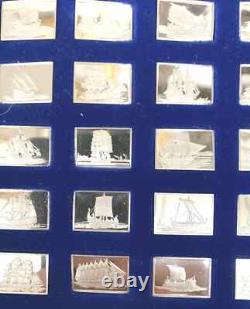 Great Sailing Ships Of History Franklin Mint 50 Bars Sterling Silver Lingot Set