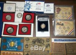 HUGE MIXED LOT COLLECTION COIN PROOF SETS MEDAL S FDCs FRANKLIN MINT SILVER $2