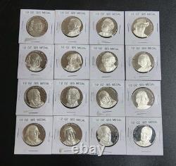 Half Ounce. 925 SILVER ROUNDs SILVER Medal Historic USA Figures 16 Total