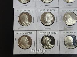 Half Ounce. 925 SILVER ROUNDs SILVER Medal Historic USA Figures 16 Total