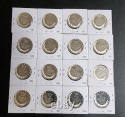 Half Ounce. 925 SILVER ROUNDs SILVER Medal Historic USA Figures 16 Total