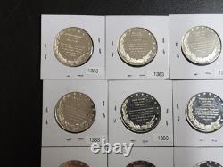 Half Ounce. 925 SILVER ROUNDs SILVER Medal Historic USA Figures 16 Total