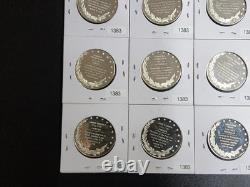 Half Ounce. 925 SILVER ROUNDs SILVER Medal Historic USA Figures 16 Total