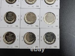 Half Ounce. 925 SILVER ROUNDs SILVER Medal Historic USA Figures 16 Total