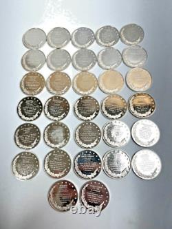 Half Ounce. 925 SILVER ROUNDs SILVER Medal Historic USA Figures 32 Total