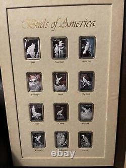Hamilton Mint Birds Of America Ingot set. 999 Silver With Cards