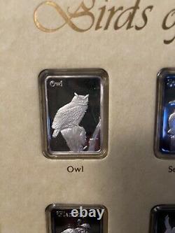 Hamilton Mint Birds Of America Ingot set. 999 Silver With Cards