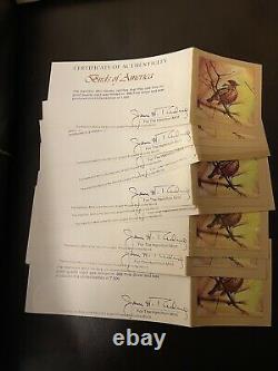 Hamilton Mint Birds Of America Ingot set. 999 Silver With Cards