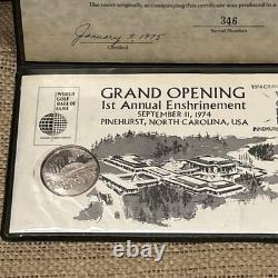Hamilton Mint World Golf HOF First Day Cover Pinehurst 1974 0.8oz 0.999 Silver