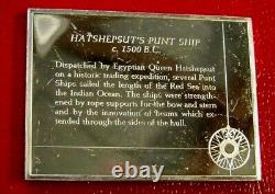 Hatshepsut's Punt Ship Bar- Franklin 3.18 Troy oz. 925 Silver Proof in Sleeve