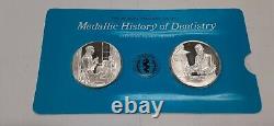 History of Dentistry. 925 Silver PF Medals Franklin Mint- A. Gysi/W. Taggart