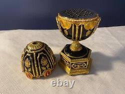 House of Faberge Imperial Jeweled Egg Chess Set Gold Silver Pieces Franklin Mint