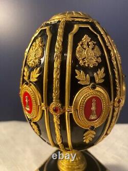 House of Faberge Imperial Jeweled Egg Chess Set Gold Silver Pieces Franklin Mint