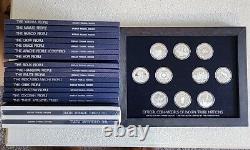 Indian Tribal Nations. 999 Fine Silver Coins/Medals Set of 10 in Frame WithBooks