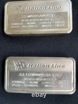 Italian Line-Franklin Mint-Michelangelo-Leonardo-Colombo- Sterling Silver ingots