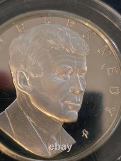 JOHN F. KENNEDY Medallion Franklin Mint 1000 Grains Sterling Silver In Capsule