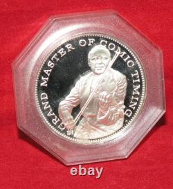 Jack Benny Comedian Musician Franklin Mint 925 Silver art bar round-SEALED NICE