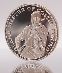 Jack Benny Comedian Musician Violin Franklin Mint 925 Silver art bar round C2730