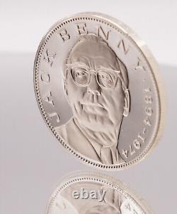 Jack Benny Comedian Musician Violin Franklin Mint 925 Silver art bar round C2730