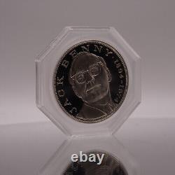 Jack Benny Comedian Musician Violin Franklin Mint 925 Silver art bar round C2730