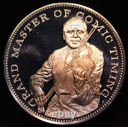 Jack Benny Comedian Musician Violin Franklin Mint 925 Silver art bar round C2730