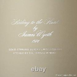 James Wyeth Riding to the Hunt Sterling Silver Plate COA Franklin Mint 1974