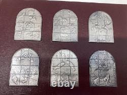 Jerusalem windows Marc Chagall. 999 Silver Set. Mosaic Art (like Franklin Mint)