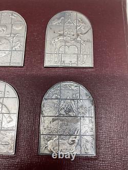 Jerusalem windows Marc Chagall. 999 Silver Set. Mosaic Art (like Franklin Mint)