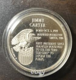 Jimmy and Rosalynn Carter Sterling Silver Franklin Mint Medals (. 925 finess)