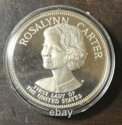 Jimmy and Rosalynn Carter Sterling Silver Franklin Mint Medals (. 925 finess)