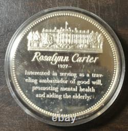 Jimmy and Rosalynn Carter Sterling Silver Franklin Mint Medals (. 925 finess)