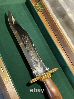 John Wayne Commemorative Bowie Knife in Display Case by Franklin Mint