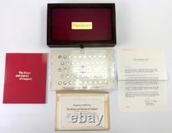 Kings & Queens of England Sterling Silver Mini-Coin Collection Franklin Mint COA